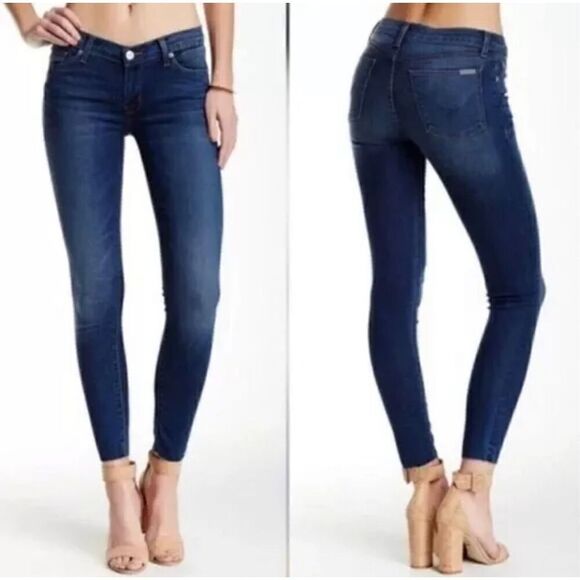 Hudson Skinny Jeans Womens Size 28  Mid Rise Dark Blue Stretch Denim 30" Inseam - Picture 1 of 10
